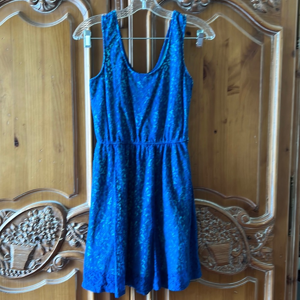 Lace overlay skater dress